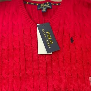 NWT Kids Polo Sweater Red Vest
